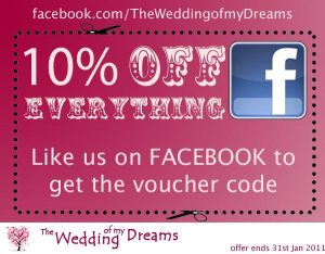 facebook 10 percent off the wedding of my dreams