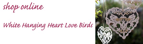 white hanging wedding decorations hanging heart love birds