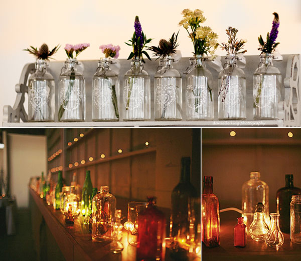 Vintage Glass Bottles ~ Ideas For Vintage Rustic Wedding Decorations Uk Wedding Styling