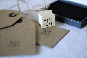 vintage wedding stamp for luggage tags