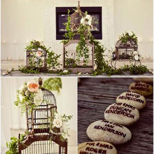 birdcages wedding table centre