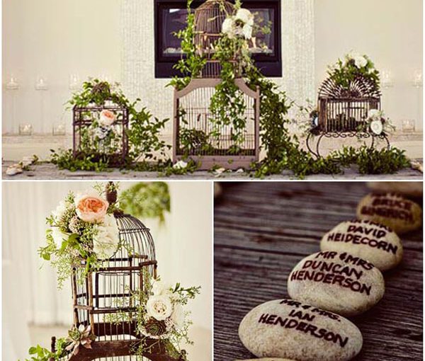 birdcages wedding table centre