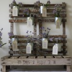 rustic table plan with flower pots