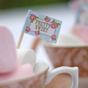 vintage country canape cake flags