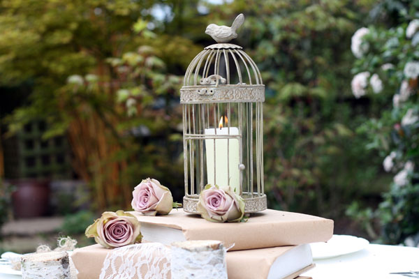 rustic birdcage wedding table decorations