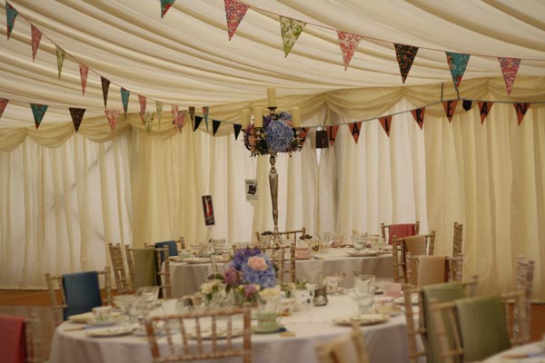 summer marquee wedding vintage bunting