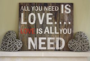 all you need is love wooden sign