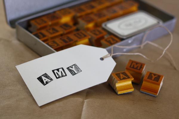 a - z alphabet stamps vintage rubber stamps