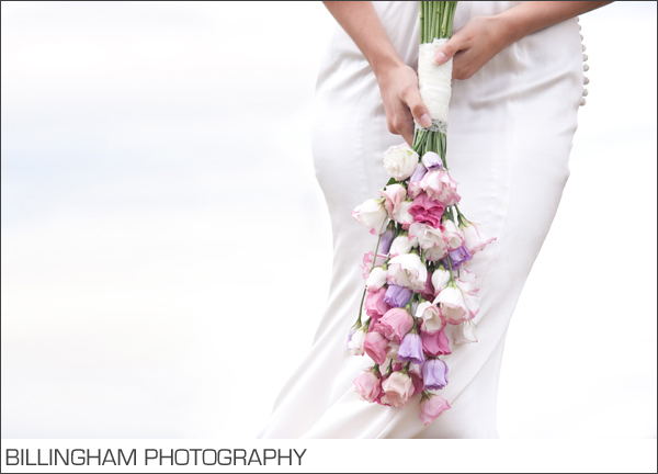 pink purple loose trailing bride bouquet