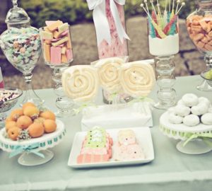 pastel colour sweets for sweetie buffet