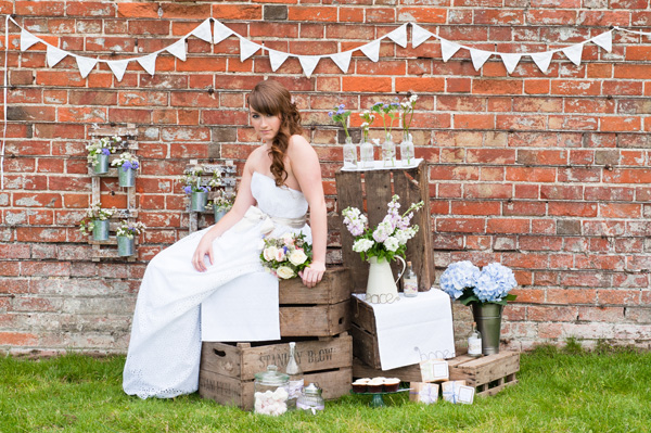 wooden crates stacked up wedding decorations