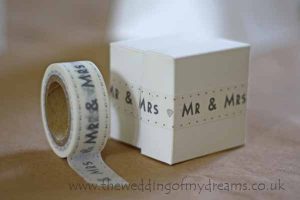 mr and mrs sticky tape for wedding favours