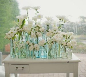 single stem bottles wedding table decorations