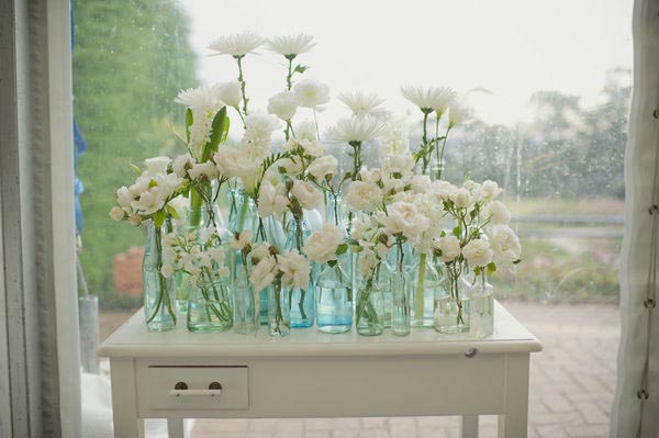 single stem bottles wedding table decorations