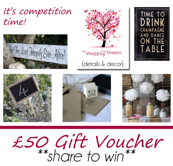 gift voucher giveaway at The wedding of my dreams