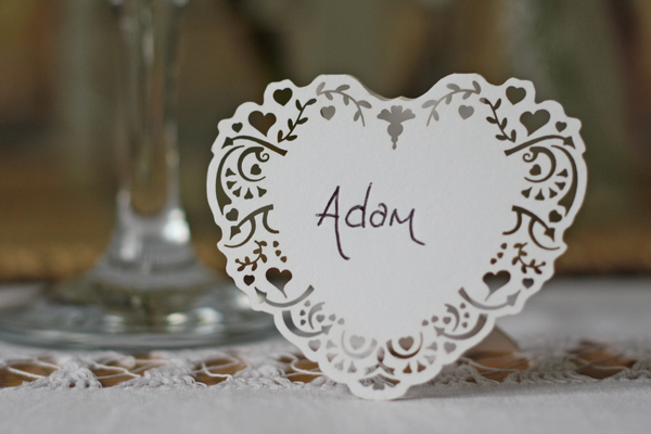 Lace Heart Name Cards