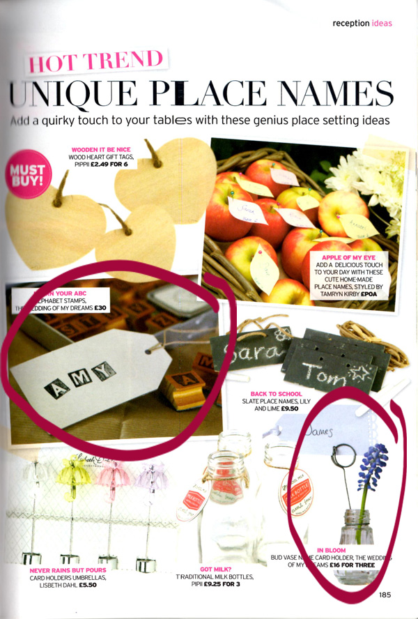 Recent Press ~ Wedding Table Decorations In Recent Wedding Magazines