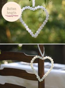 button hearts hanging wedding decorations
