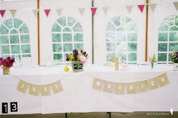 just married wedding bunting
