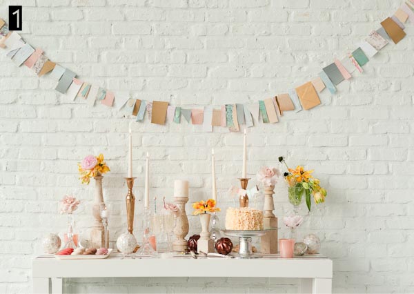 pastel pink blue wedding bunting