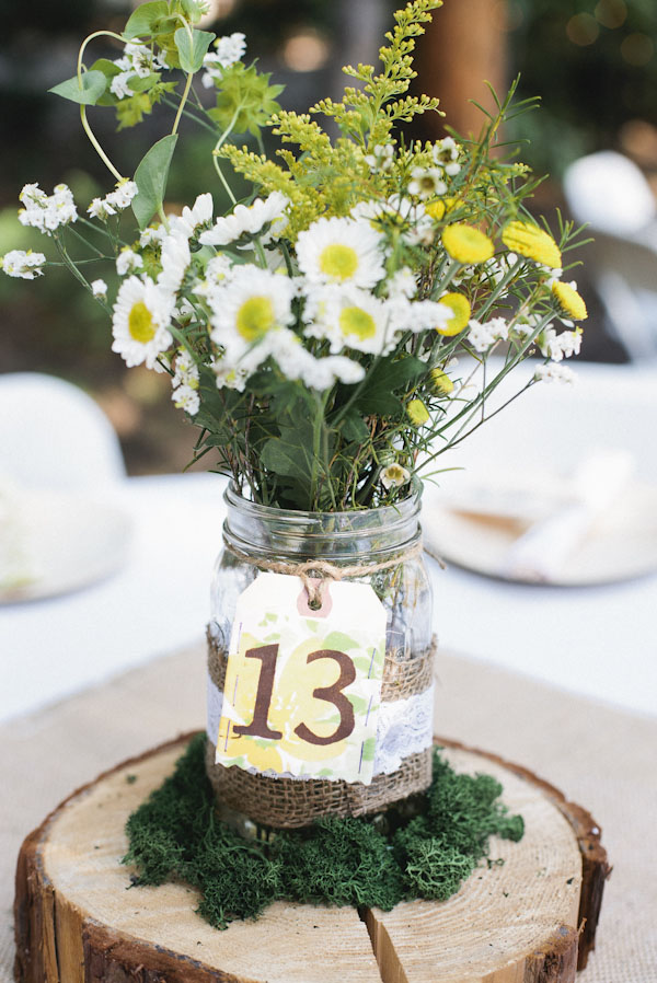 wedding jam jars table numbers