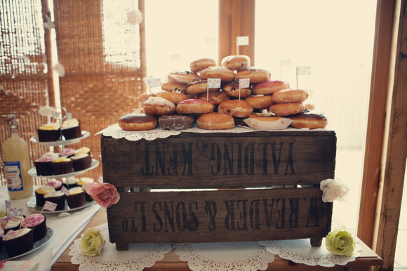 rustic wedding dessert table wooden crates