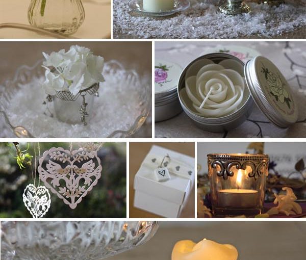 white and silver wedding decorations