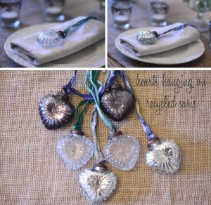 silver hanging hearts