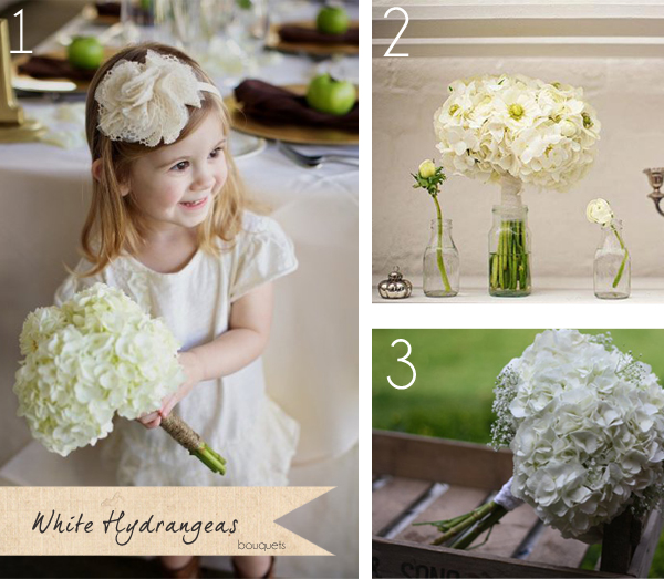 white hydrangeas bouquets