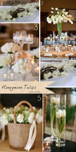 honeymoon frilly tulips table centres