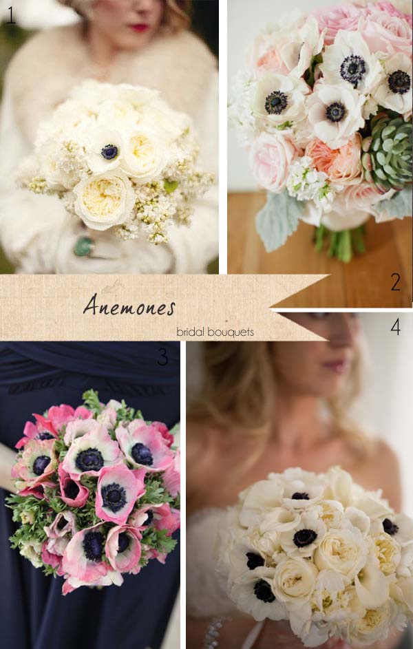 anemone wedding bouquets wedding flowers