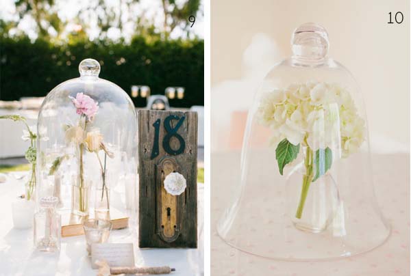 bell jar wedding glass table centres