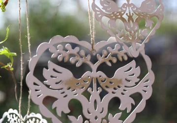 hanging wedding decorations hanging lovebird hearts