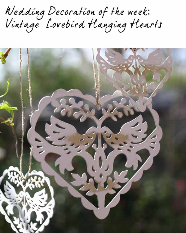 hanging wedding decorations hanging lovebird hearts