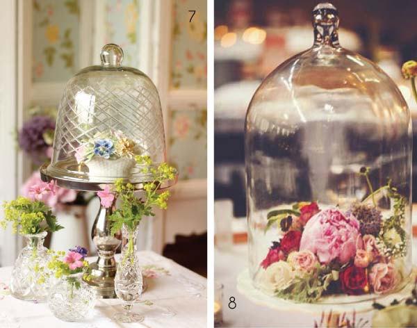 wedding table centre bell jar glass cloche