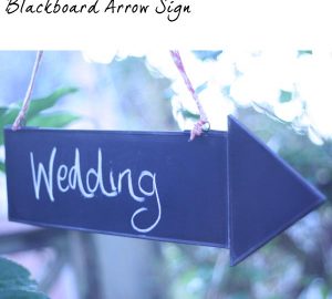 blackboard arrow wedding sign