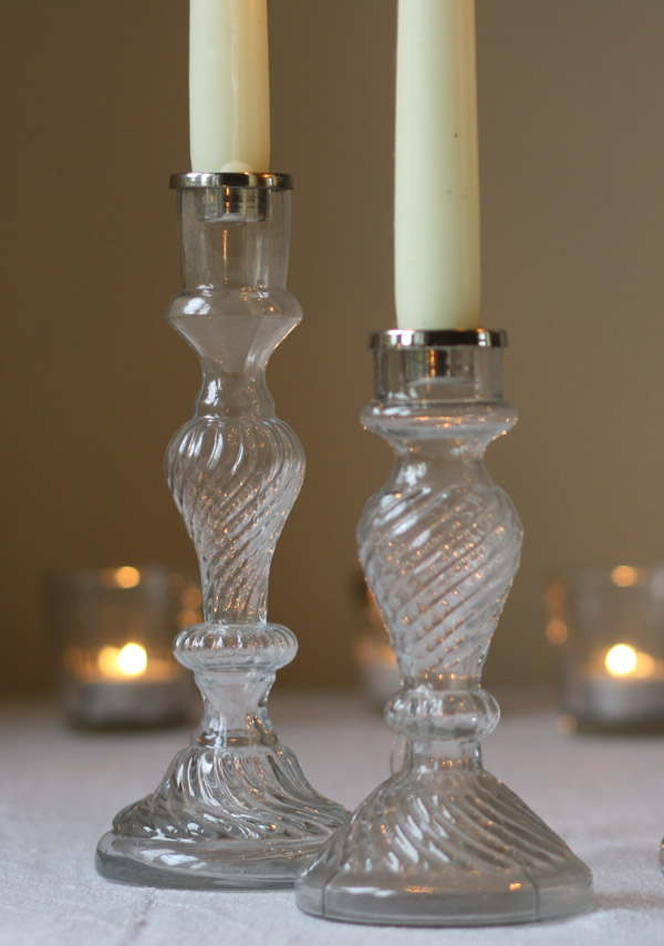 glass candle sticks