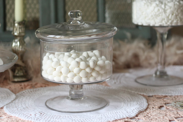 glass footed candy jars with lids