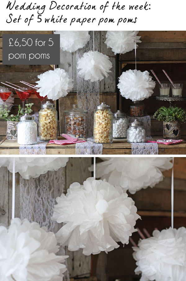 white paper pom wedding decoration - UK Decor Blog - The Wedding of My Dreams