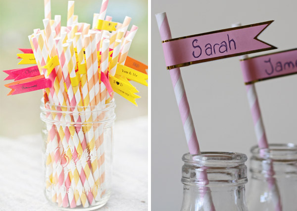 flags for straws wedding place setting