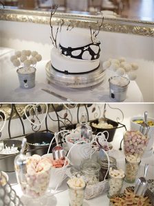 winter wedding candy buffet