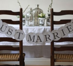 DIY alphabet garlands spell out your own words Just Married
