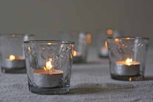 glass tea light holders with etched star design