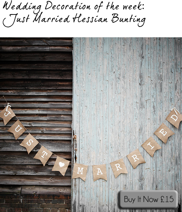 just married hessian bunting