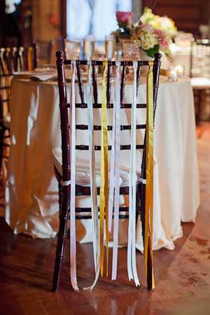 ribbon wedding chair backs