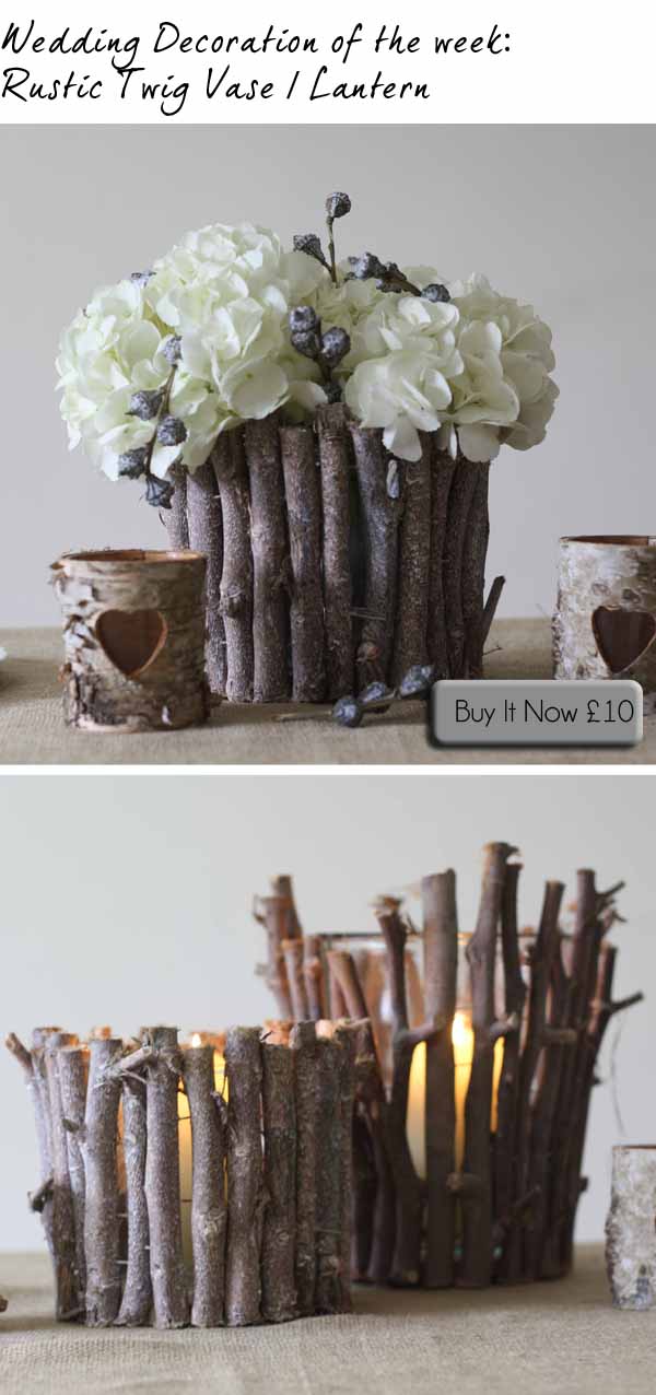 woodland wedding centrepiece twig vase