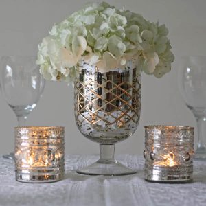 Mercury Silver Footed Vase