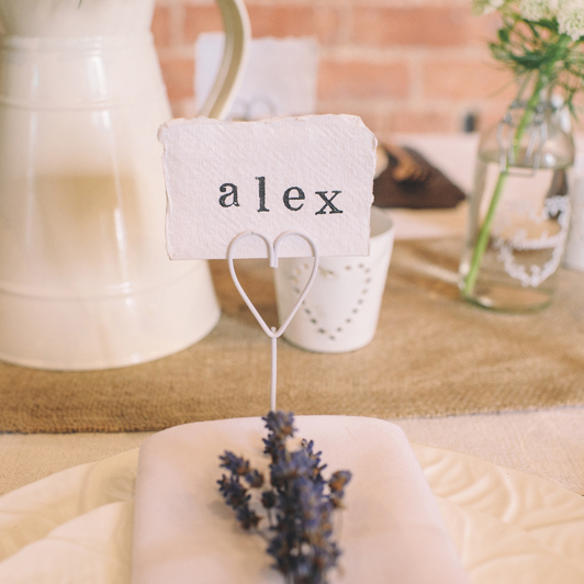 Wedding Place Card Holders White Hearts