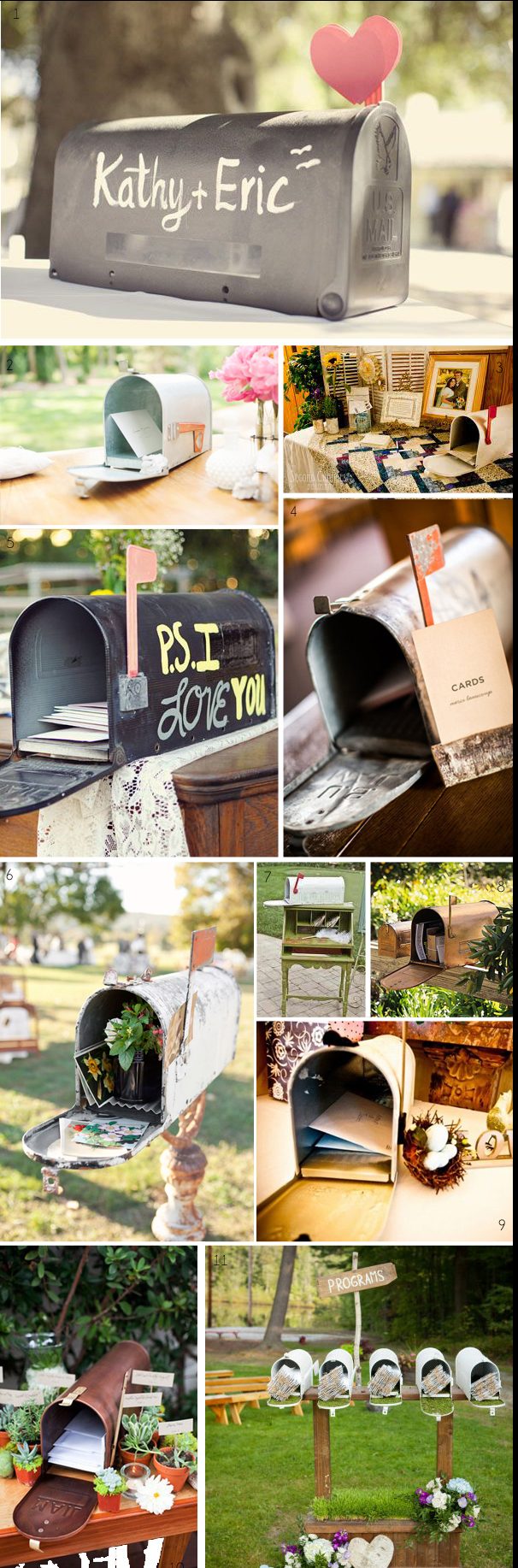 Wedding post box cards box american vintage weding mailbox