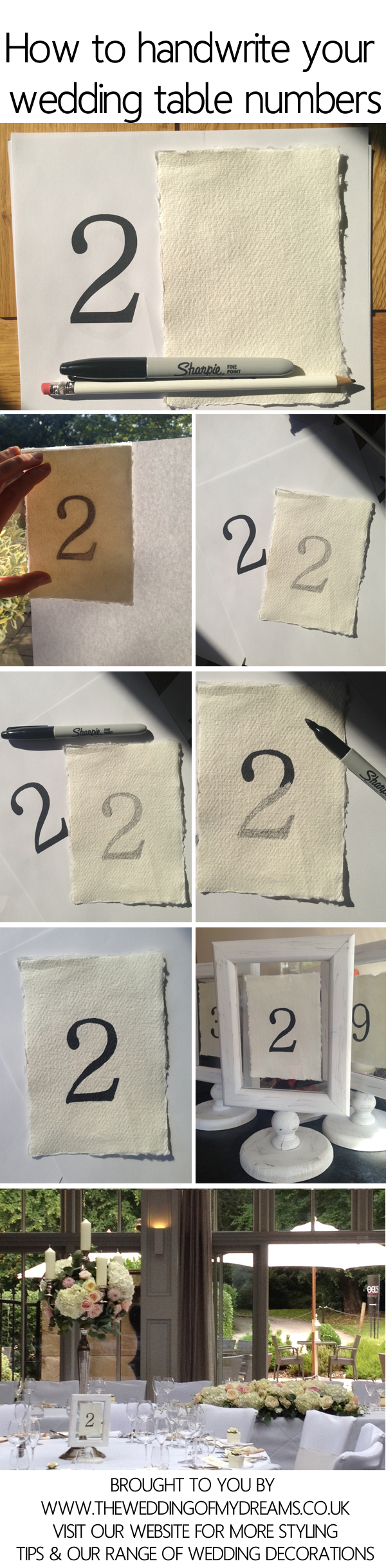 HOW TO HANDWRITE TRACE WEDDING TABLE NUMBERS